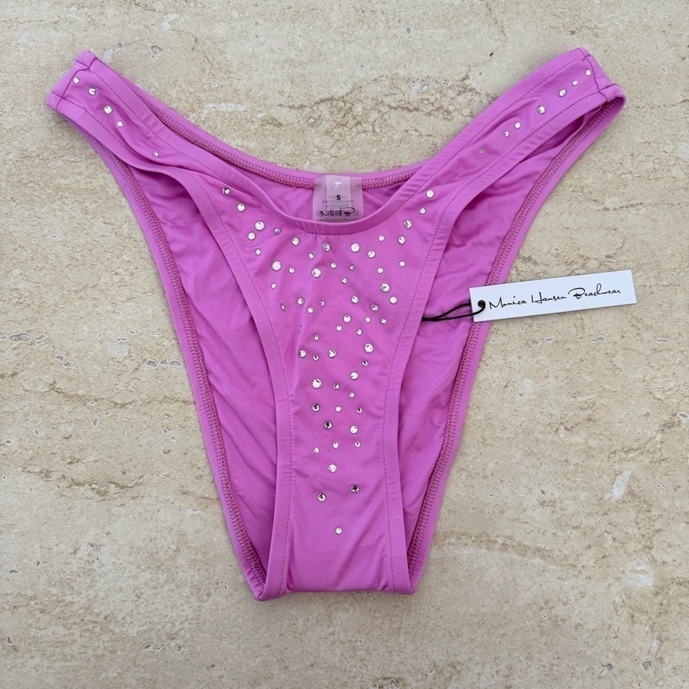 NWT! Monica Hansen Swim Bottom with Swarovski Crystals, Size S